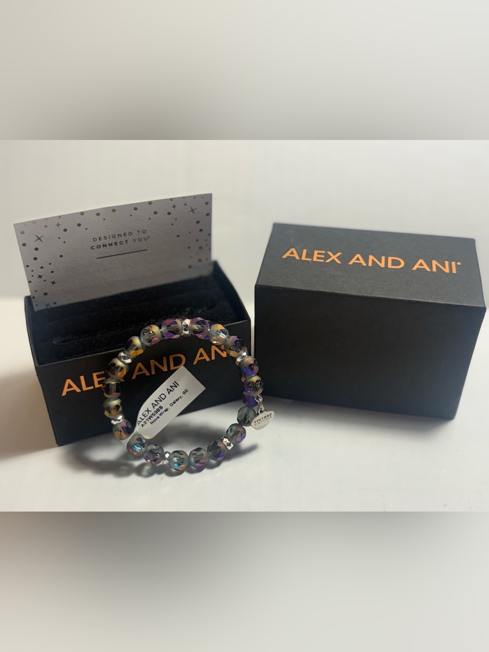 Alex and Ani Nova Galaxy Beaded Wrap Bracelet SS Retired New in box with tags